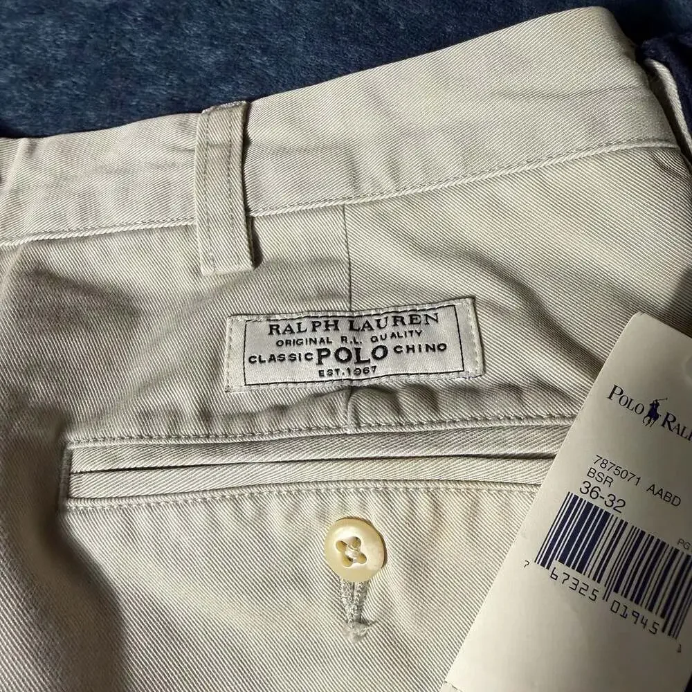 Polo Ralph Lauren Men's Andrew Pant Classic Fit Pleated Chino Pants Size 36x32